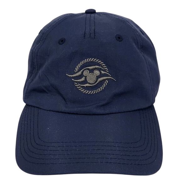 DISNEY CRUISE LINES MICKEY MOUSE NAVY BLUE ADJUSTABLE BASEBALL CAP HAT ADULT EUC - Picture 1 of 8
